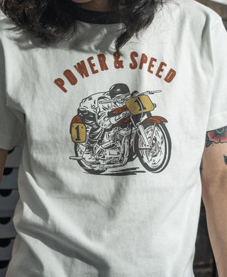 Retro Motorcycle Graphic T-Shirt - White