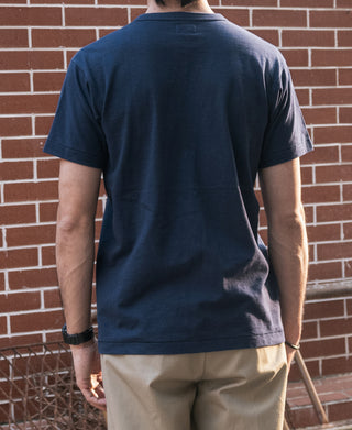 Loopwheel Tubular Slub Cotton Pocket T-Shirt - Indigo