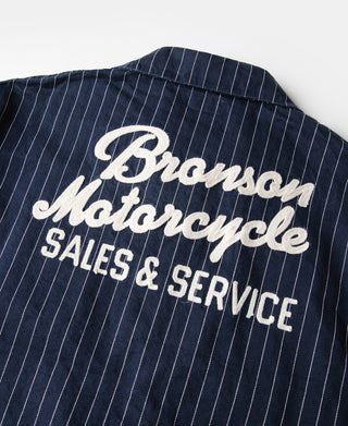 Lot 954 1950s Motorcycle Mechanic Stripe Chore Coat - Navy
