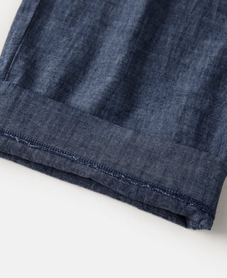 1930s Double-Pleated Chambray Pants
