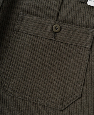 1940s Pique Stripe Cotton Work Trousers - Coffee