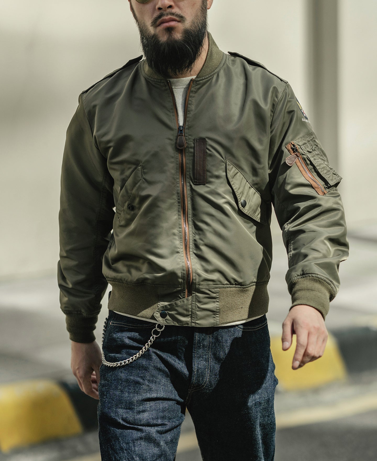 US Air Force Type L-2 Flight Jacket Pilots Bomber Coat Bronson