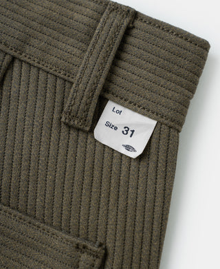 1940s Pique Stripe Cotton Work Trousers - Light Coffee