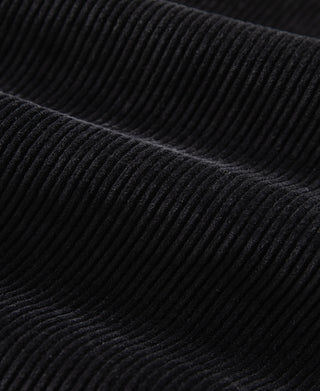 9 Wale Cotton Corduroy Zip-Up Jacket - Black