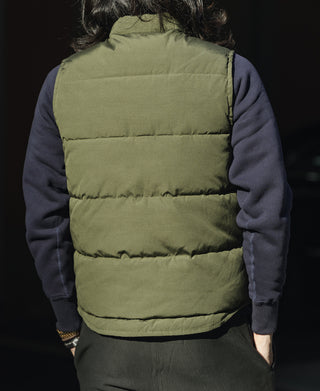 1970s Vintage Quilted Padded Vest - Olive