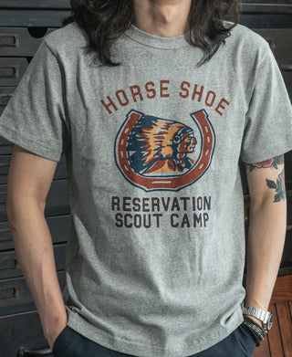 Retro Horseshoe Graphic T-Shirt - Gray