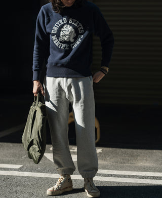 1980s Marine Devil Dog Raglan Sweatshirt - Navy