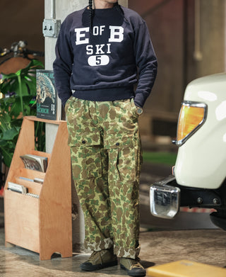 1940s Heavyweight SKI V-Inset Sweater - Navy