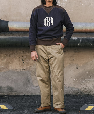 V-Inset Two-Tone Sweatshirt - Navy