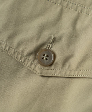 Khaki flight jacket cuff with button and stitched placket detail