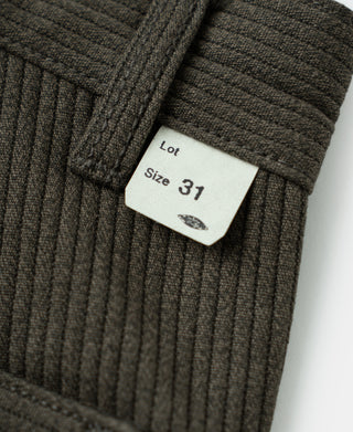 1940s Pique Stripe Cotton Work Trousers - Coffee