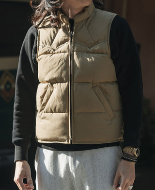 1970s Vintage Quilted Padded Vest - Khaki