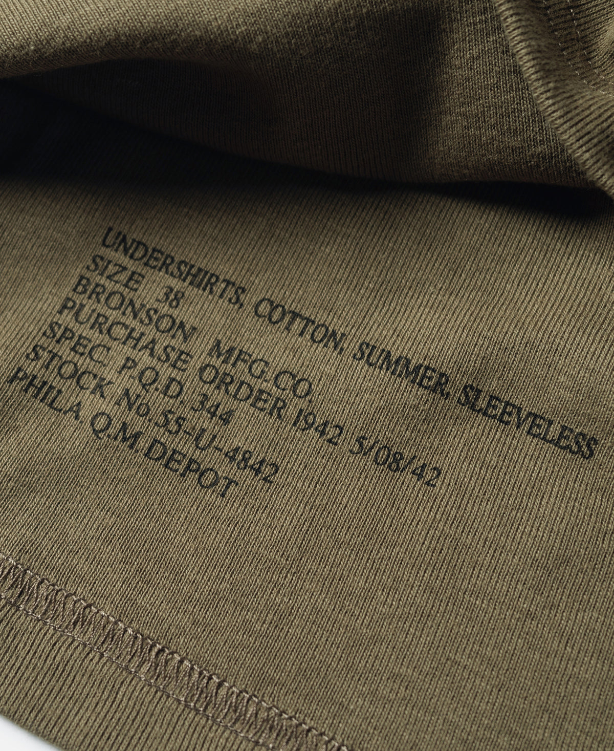 Military Cotton Tank Top - Olive