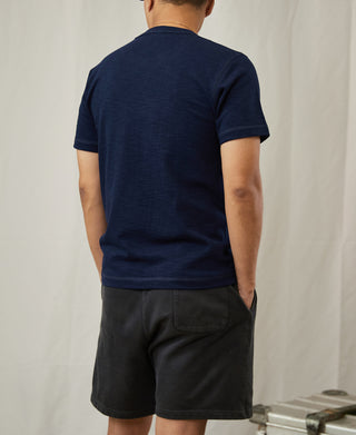 10.5 oz US Cotton Tubular Gusset T-Shirt - Indigo