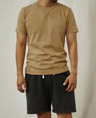 10.5 oz US Cotton Tubular Gusset T-Shirt - Sand