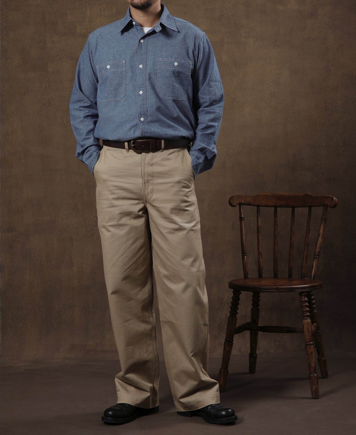 7.2 oz Blue Chambray Long Sleeve Work Shirt | Bronson - Bronson Mfg. Co.