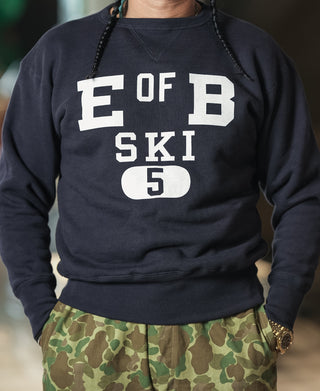 1940s Heavyweight SKI V-Inset Sweater - Navy