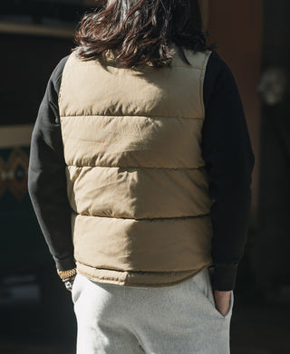 1970s Vintage Quilted Padded Vest - Khaki