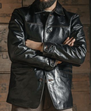 Lot 339 1920s Horsehide Leather Brakeman Coat