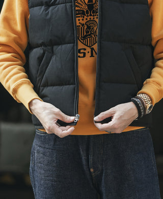 1970s Vintage Quilted Padded Vest - Black