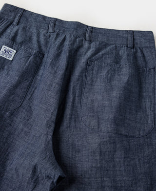1930s Double-Pleated Chambray Pants