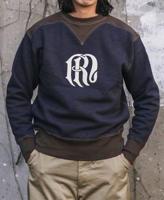 V-Inset Two-Tone Sweatshirt - Navy