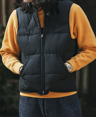 1970s Vintage Quilted Padded Vest - Black