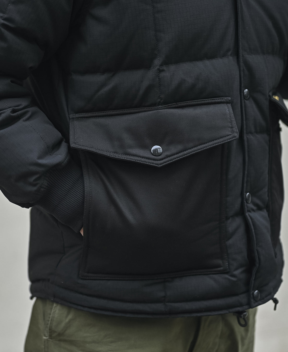 Box Quilted Down Liner Jacket - Black