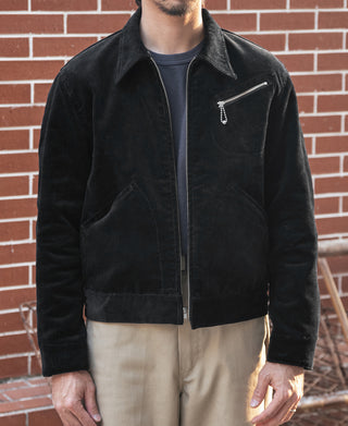 1940s Heavyweight Corduroy Cossack Jacket - Black