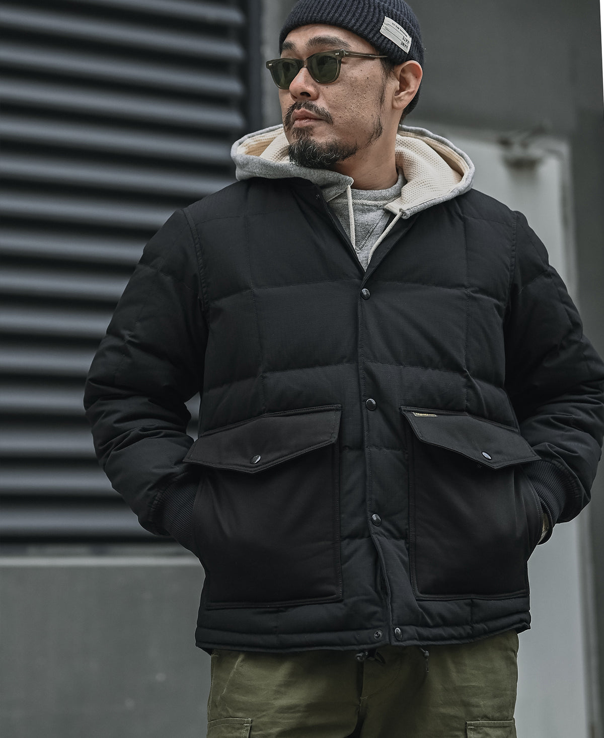 Box Quilted Down Liner Jacket - Black