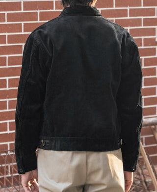1940s Heavyweight Corduroy Cossack Jacket - Black