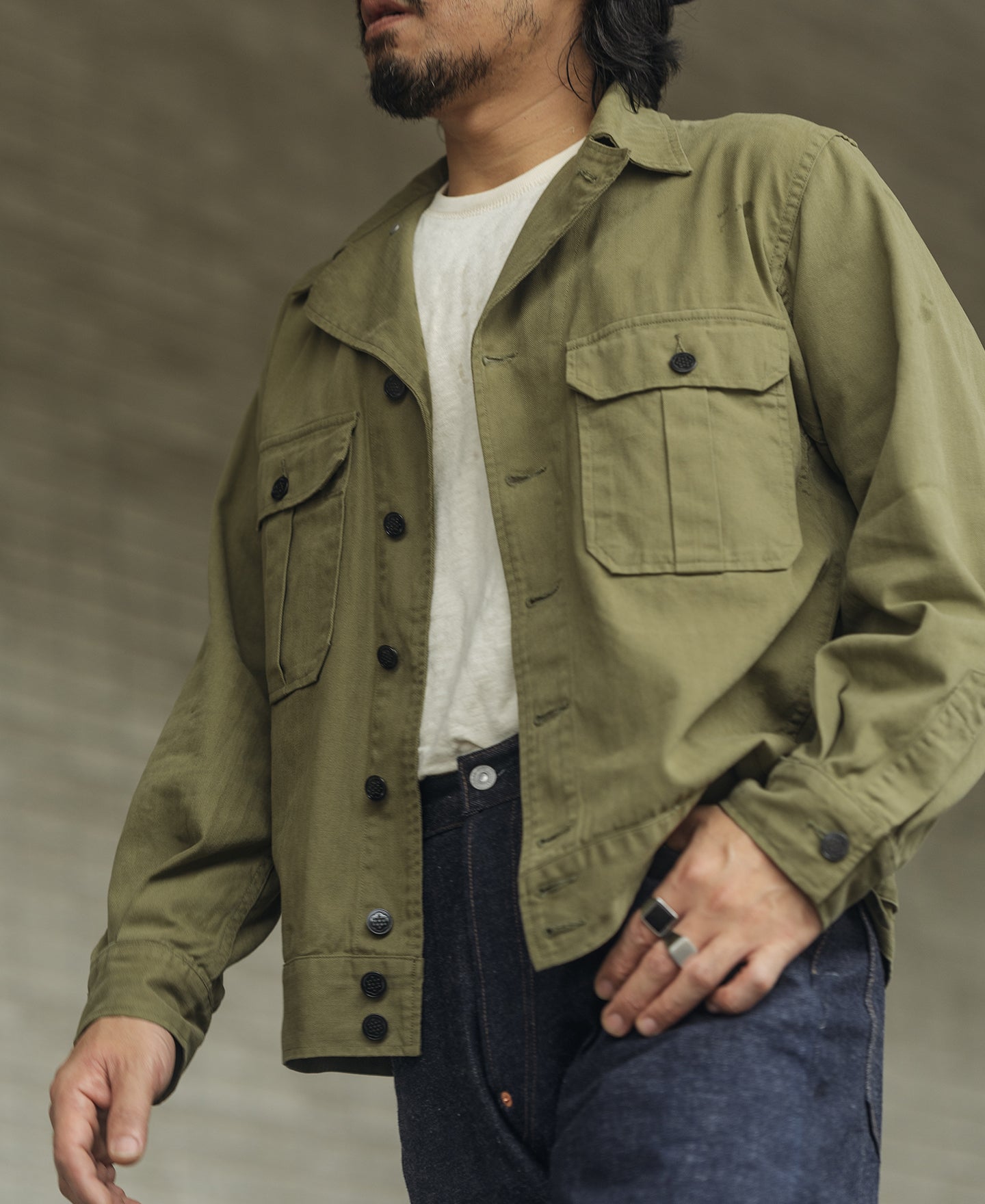 国内在庫】 40s ヘリンボーン ミリタリー Jacket HBT M-41 USMC ...