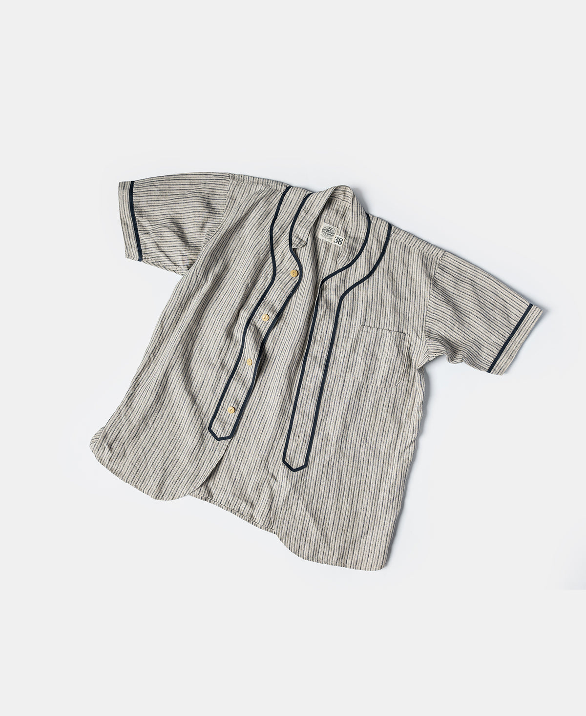 1930s Striped Linen Baseball Shirt