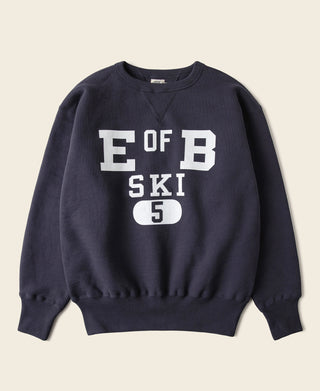1940s Heavyweight SKI V-Inset Sweater - Navy