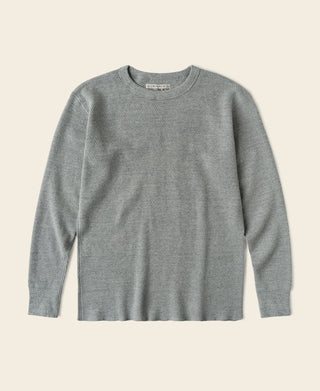Heavyweight Raschel Knitting Waffle Thermal Shirt - Gray