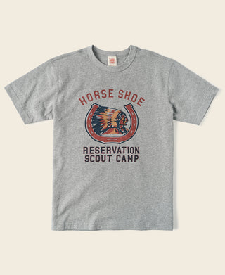 Retro Horseshoe Graphic T-Shirt - Gray