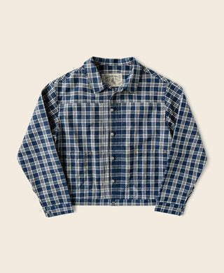 Lot 891 1890s Triple-Pleat Palaka Plaid Work Jacket