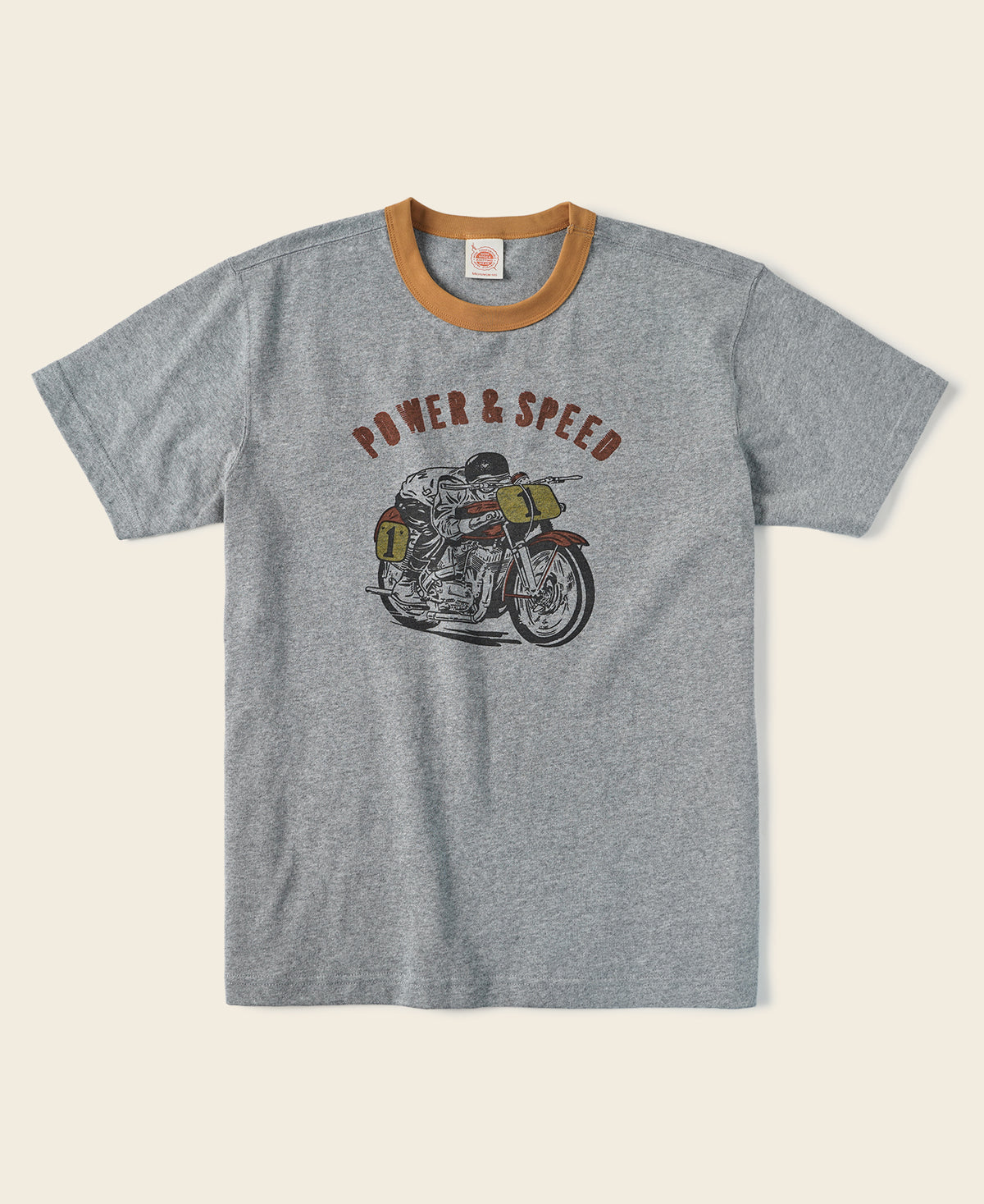 Retro Motorcycle Graphic T-Shirt - Gray