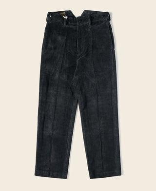 1920s Heavy-Duty Corduroy Work Pants - Black