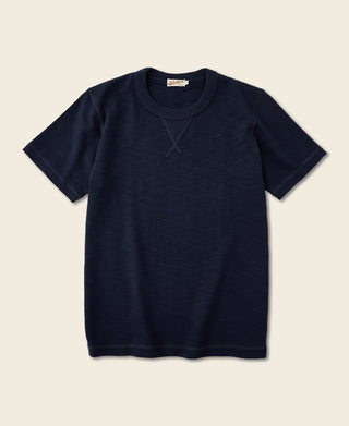 10.5 oz US Cotton Tubular Gusset T-Shirt - Indigo