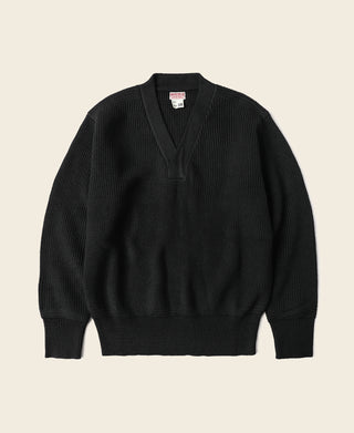 USAAF Type A-1 V-neck Mechanics Sweater - Black