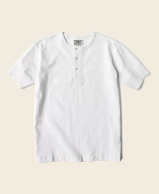 Vintage Short Sleeve Henley T-Shirt - White