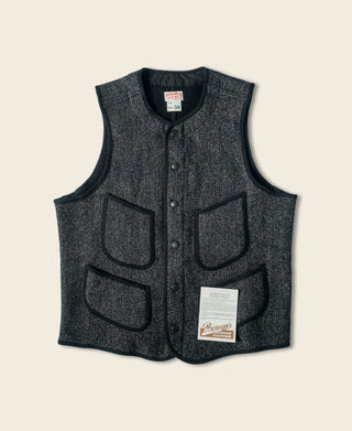 1930s Salt & Pepper Beach Cloth Wool Vest