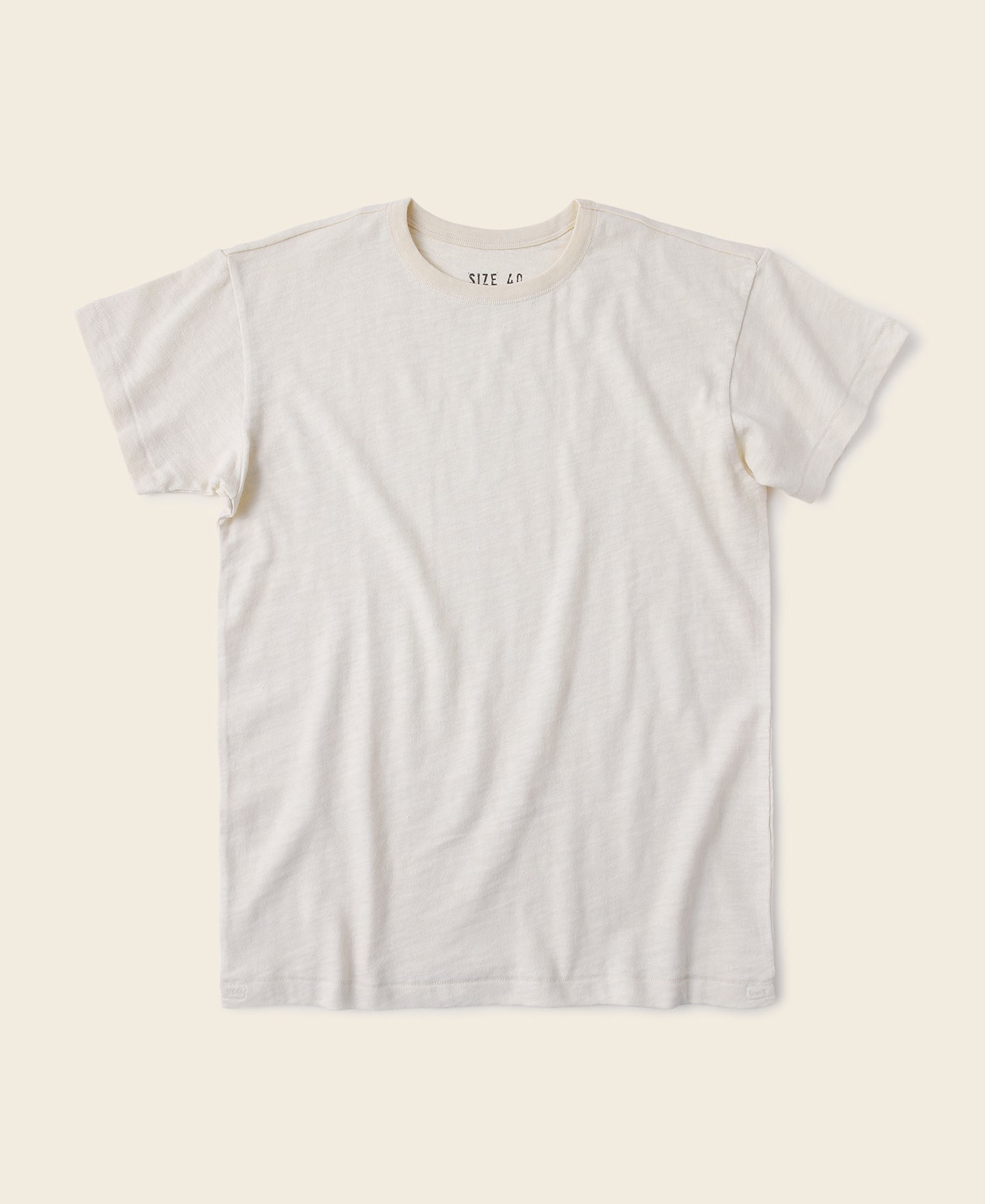 1940s USN Slub Cotton Short Sleeve Crew T-Shirt | Bronson Light Apricot / L