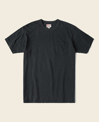 Loopwheel Tubular Slub Cotton Pocket T-Shirt - Vintage Black