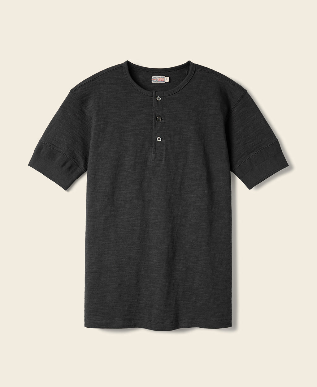 Heavyweight Loopwheel Tubular Henley T-Shirts - Black | Bronson Mfg ...