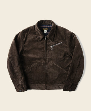 1940s Heavyweight Corduroy Cossack Jacket - Brown
