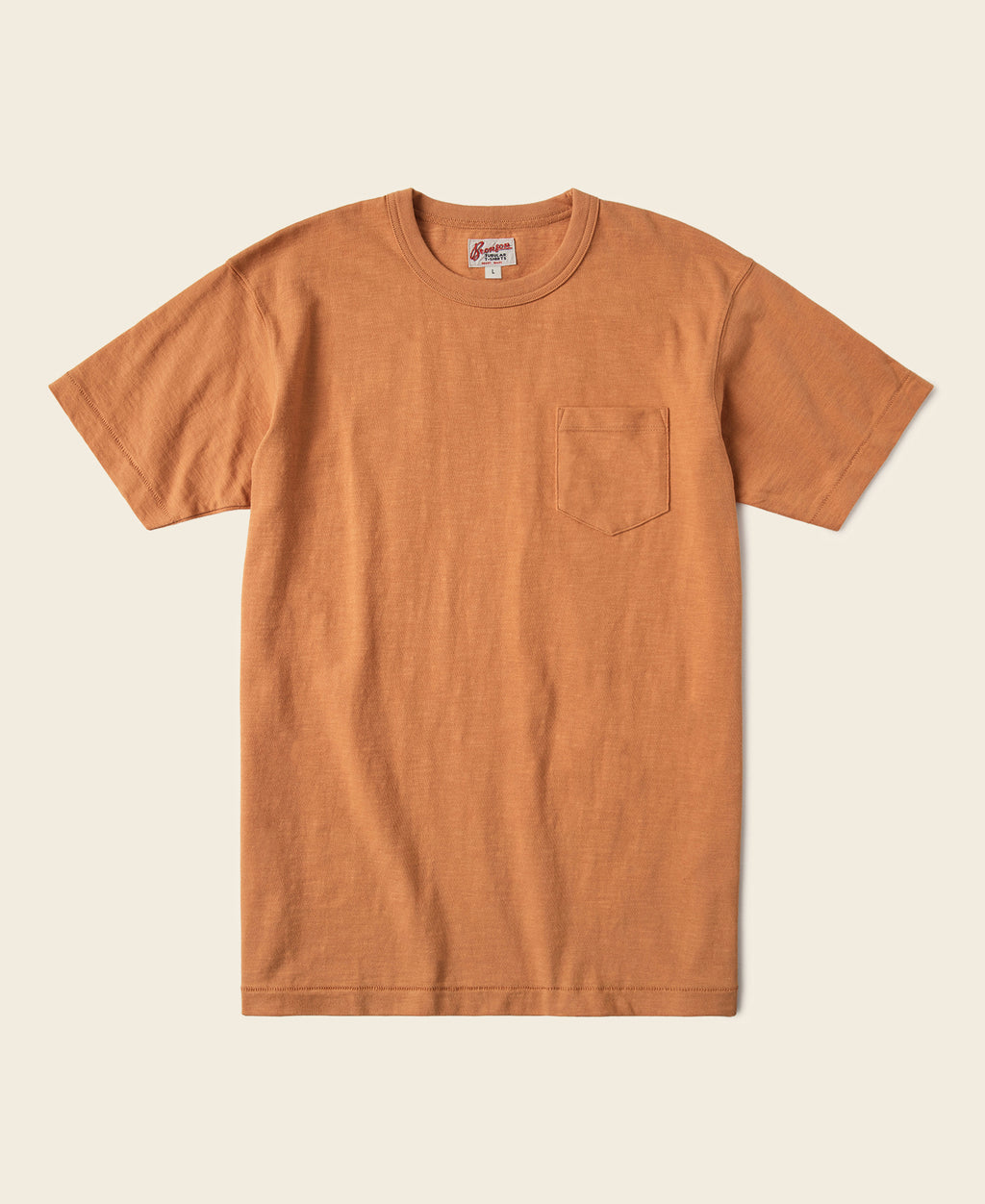 Loopwheel Tubular Cotton Athletic Pocket T-Shirt - Orange | Bronson Mfg ...