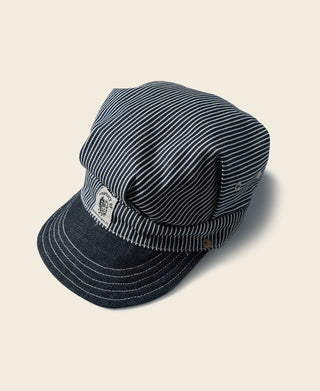 Hickory Stripe Railroad Engineer Cap