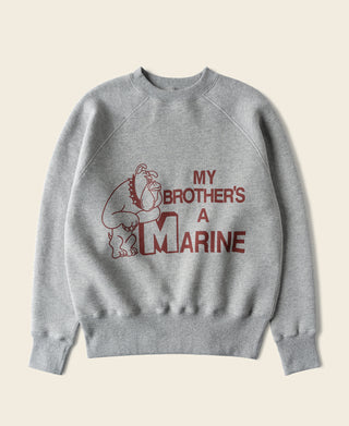 1980s Marine Bulldog Raglan Sweatshirt - Gray